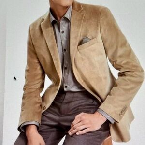 Alfani Tan and Gray Slim Fit Blazer